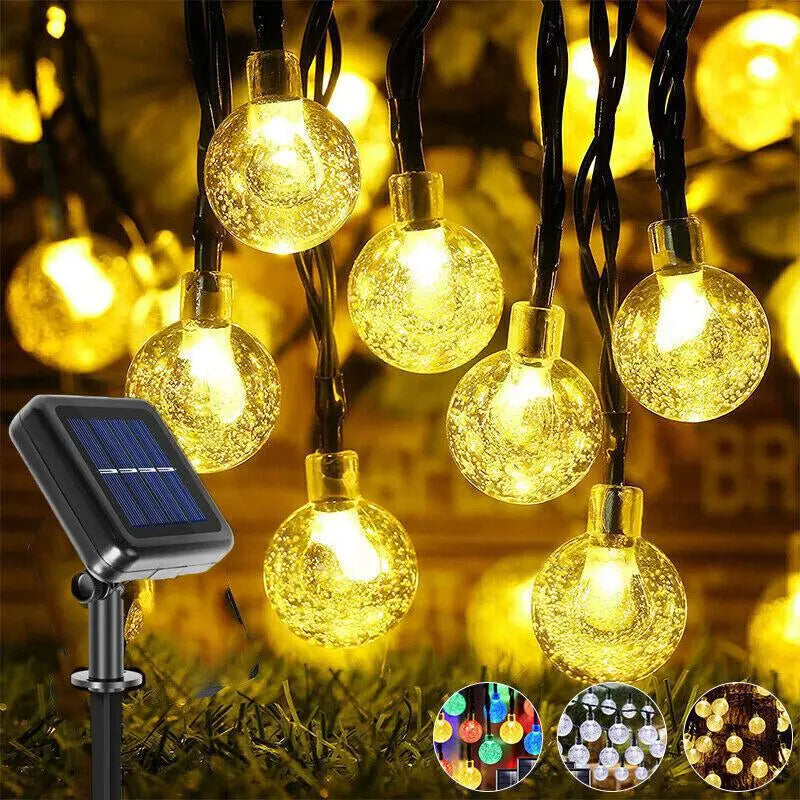 Waterproof Bubble Solar String Lights for Patio