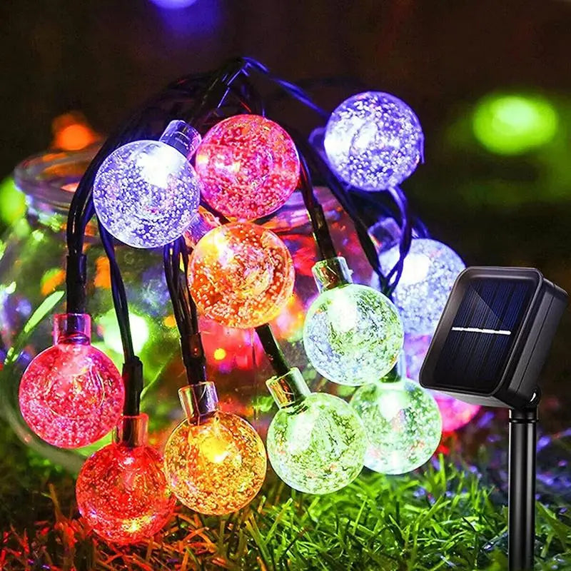 Waterproof Bubble Solar String Lights for Patio