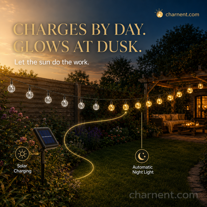 Waterproof Bubble Solar String Lights for Patio