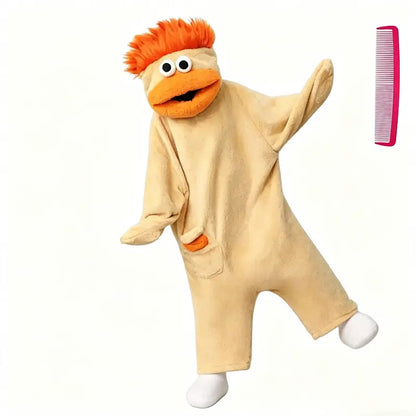 Big Mouth Monster Onesie Pajamas with Large Comb, Oversized Plush Fleece Hooded Jumpsuit for Halloween Party Loungewear