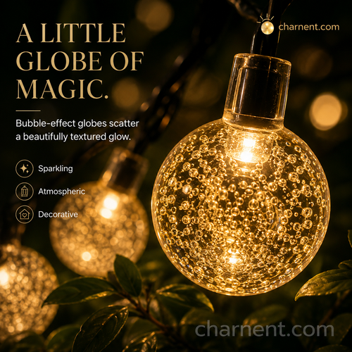 Waterproof Bubble Solar String Lights for Patio