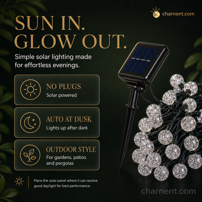 Waterproof Bubble Solar String Lights for Patio
