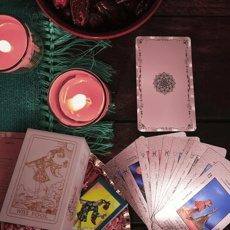 Rose Gold Tarot Cards with Guide Book