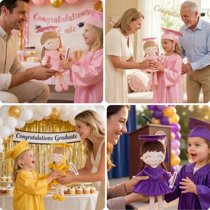 🎓 Class of 2026 Graduation Doll – 16” Soft Plush Keepsake Gift with Gift Bag