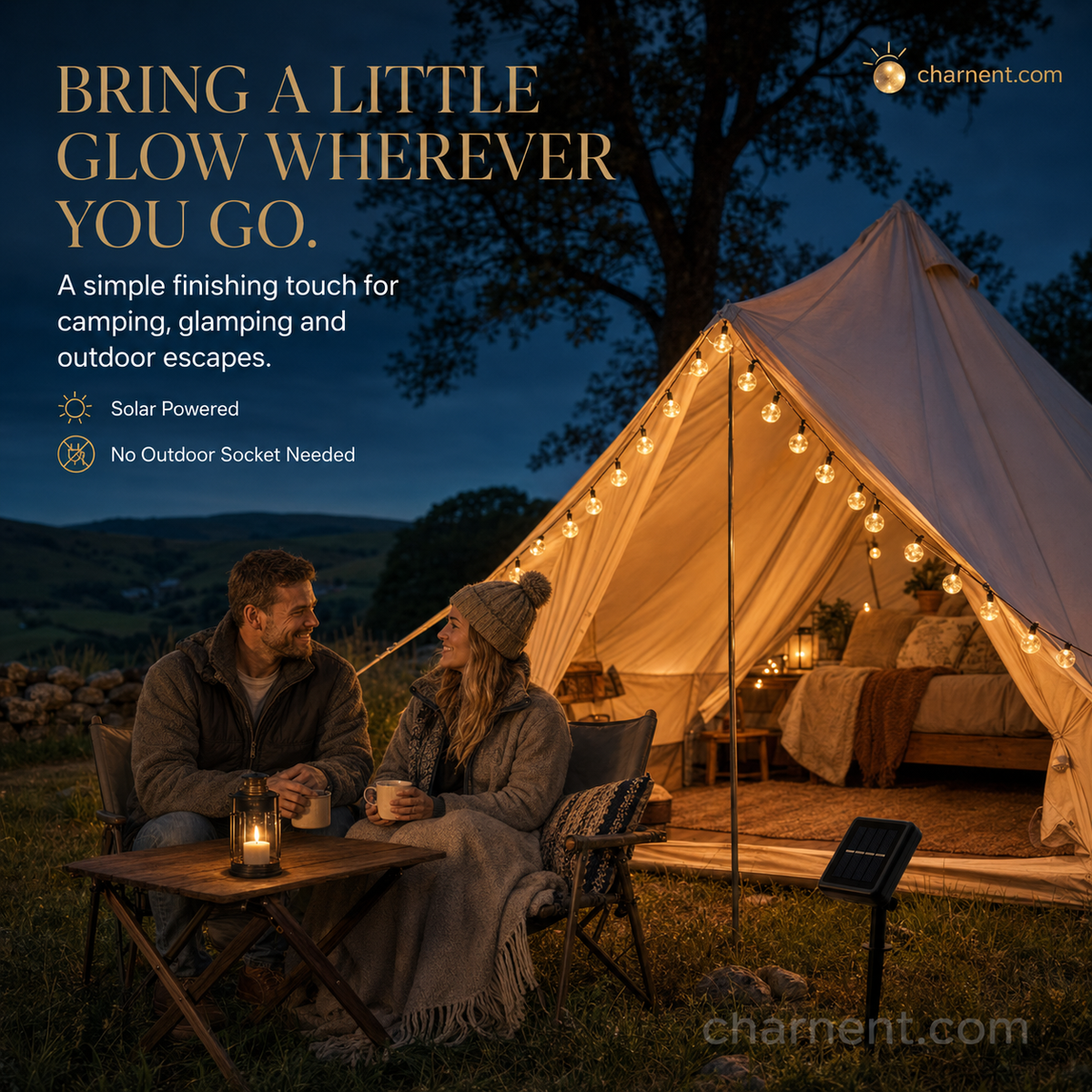 Waterproof Bubble Solar String Lights for Patio