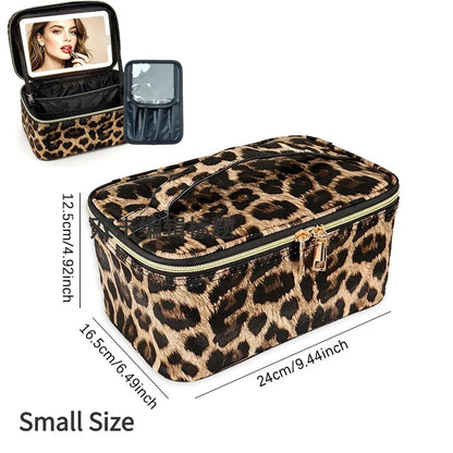 Travel Makeup Bag with LED Mirror & Adjustable Dividers