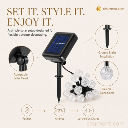 Waterproof Bubble Solar String Lights for Patio