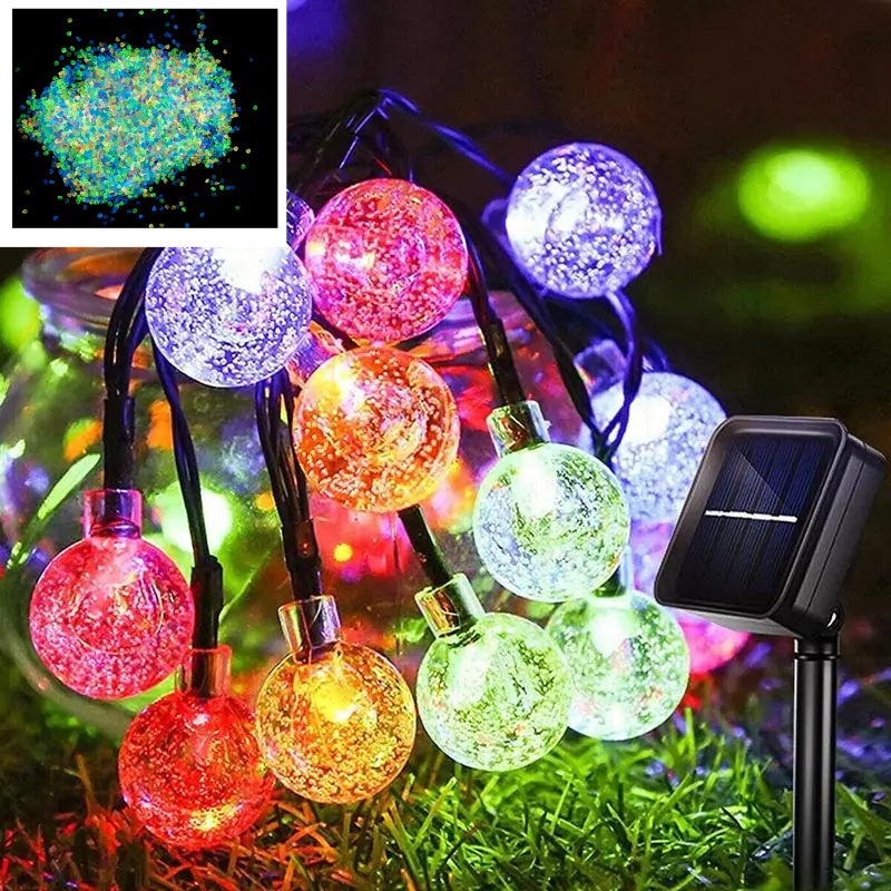 Waterproof Bubble Solar String Lights for Patio