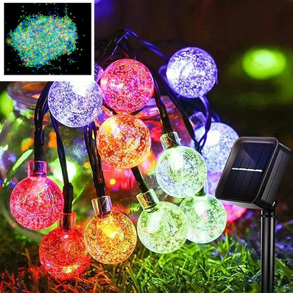 Waterproof Bubble Solar String Lights for Patio