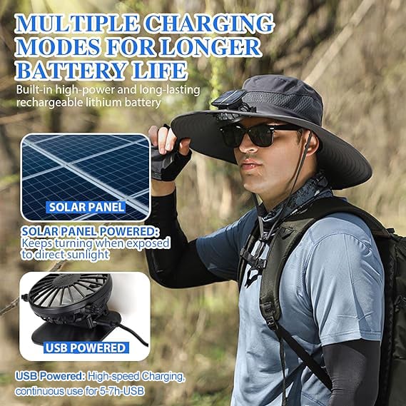 🎁Summer Hot Sale-50% Off🌞2026 New Ultralight Solar Fan Sun Hat – Lighter Than a Baseball!⚾(Only 11oz)