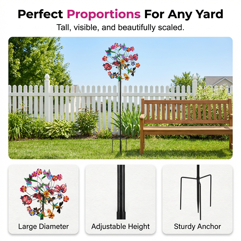 🌸Spring Sale 40% OFF🌬️🎡 Solar-Powered Wind Spinner for Garden
